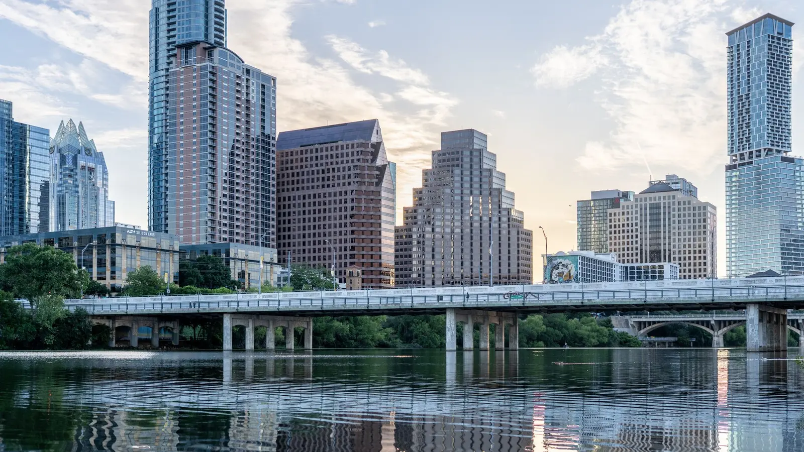 Downtown Austin, Texas skyline over Lady Bird Lake